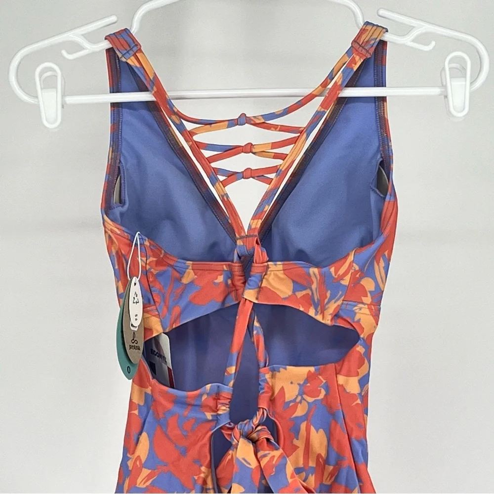 PRANA NWT ATALIA ONE PIECE SWIMSUIT IN MORNING GLORY BLOOM SMALL AND MEDIUM - Picture 9 of 12